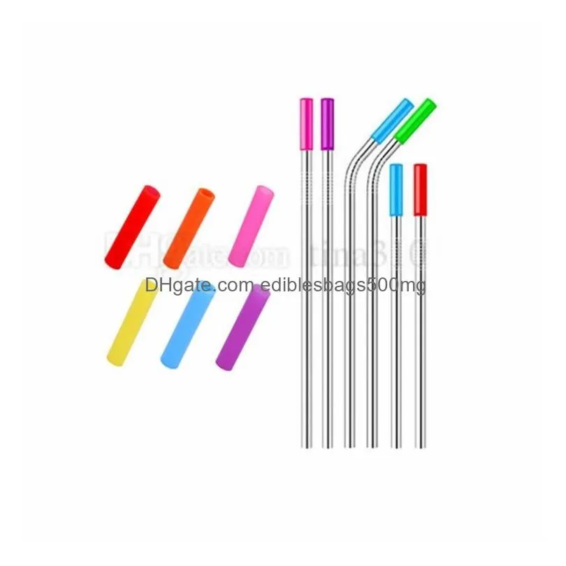  silicone tips cover for stainless steel drinking straws silicone straws tips fit for 6mm wide steel straws cover 4706