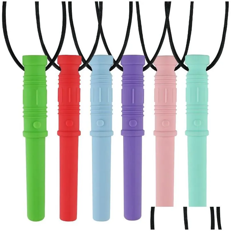 sensory chew necklace baby teethers chewlery pendant necklaces for kids with autism adhd chewy oral chewing toys