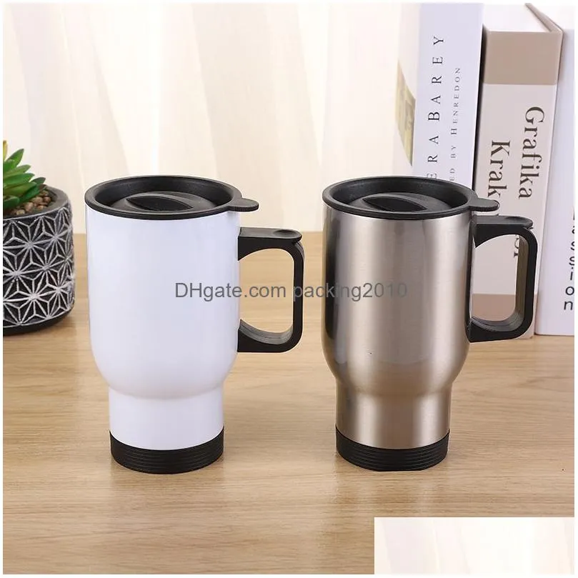tumblers 450ml vacuum cup diy sublimation travel mug printing beer coffee mugs by sea 2 style drinkware t2i52324