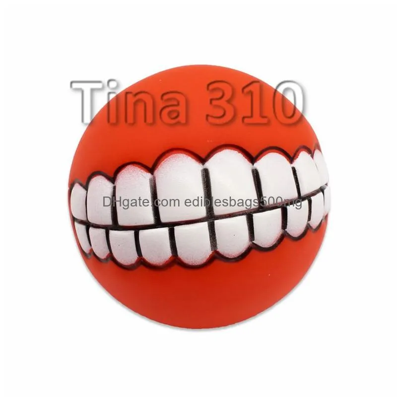 6 kinds of pet toys of different colors 7.5 cm enamel vocal teeth ball dog training ball toy dog supplies t3i5215