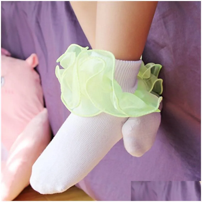 10 colors kids baby socks accessories girls cotton lace three-dimensional ruffle sock infant toddler socks children clothing christmas gifts