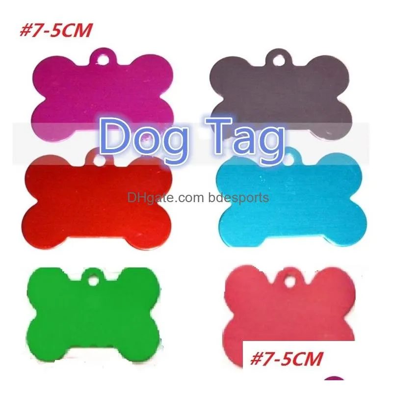 dog tag metal blank military pet dog id card tags aluminum alloy army dog tags no chain mixed colors i171