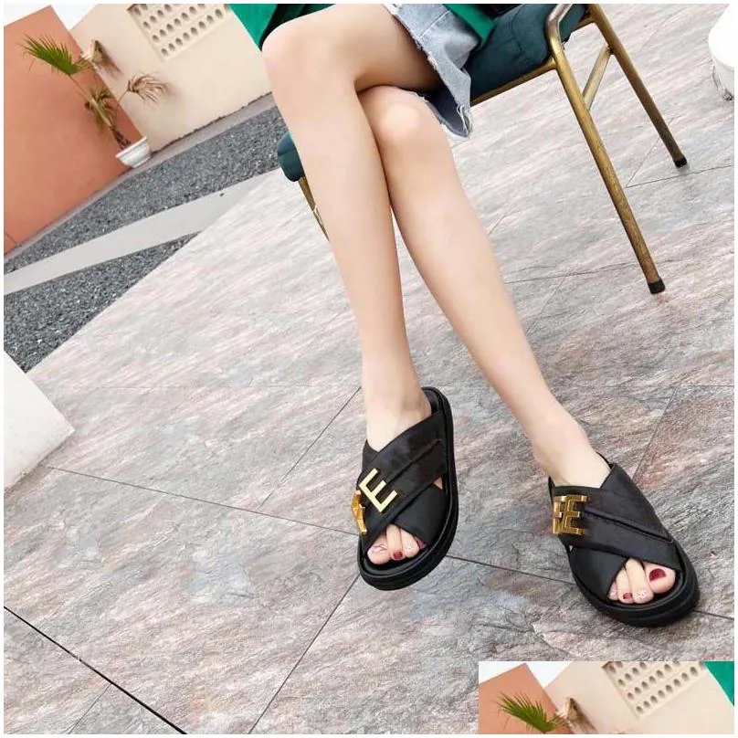 designer sandals womens sandals f black white letters smooth leather resin pure ochre bone foam ladies slippers running