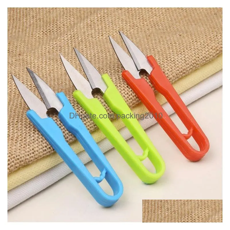 mini sewing scissors portable cutting thread u-shape scissor cross stitch scissors home clipper tailor clothing multicolor scissor