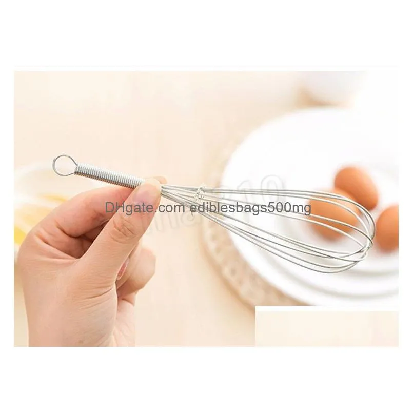 stainless steel handle egg beater drink whisk mixer foamer kitchen egg tools mini handle mixer stirrer tools agitator t2i5649-1