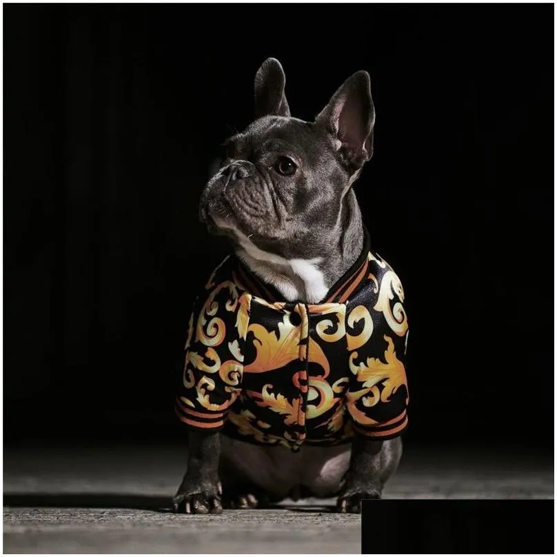 classic flora printed pet coats dog apparel ins fashion thicken pattern pets jackets festival personality trendy teddy bulldog jacket