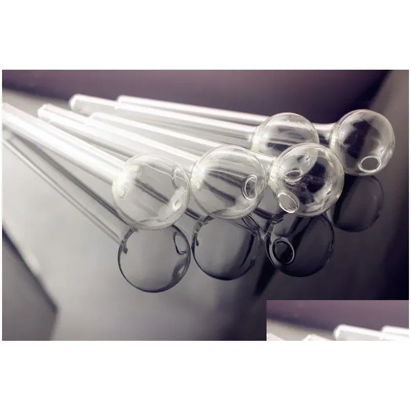 qbsomk smoking pipes 4.8inch 12cm 10cm clear pyrex glass transparent oil burner tube burning tubes nail tips