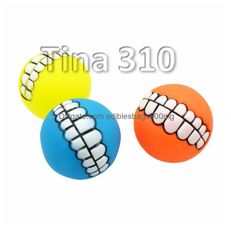 6 kinds of pet toys of different colors 7.5 cm enamel vocal teeth ball dog training ball toy dog supplies t3i5215