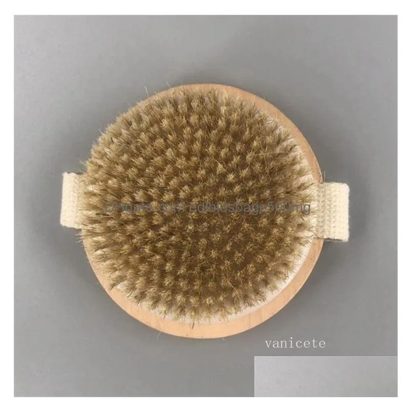 natural horsehair exfoliation bath brush without handle dry skin bath shower brushes spa massage wooden shower brusheszc1281