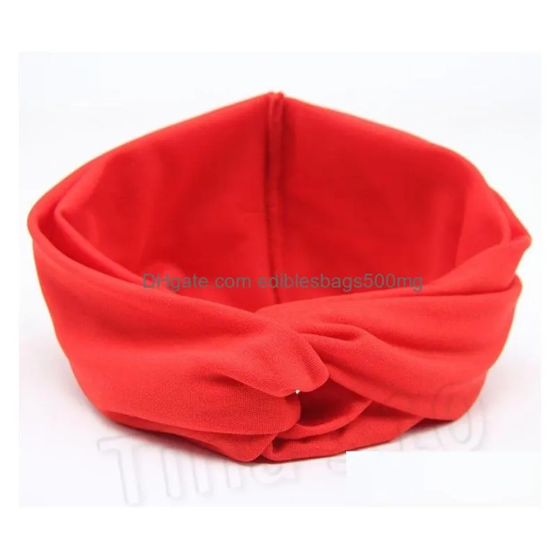  girls stretch twist headbandwork color hairbands sport yoga head wrap bandana headwear hair accessories partyware t2c5175