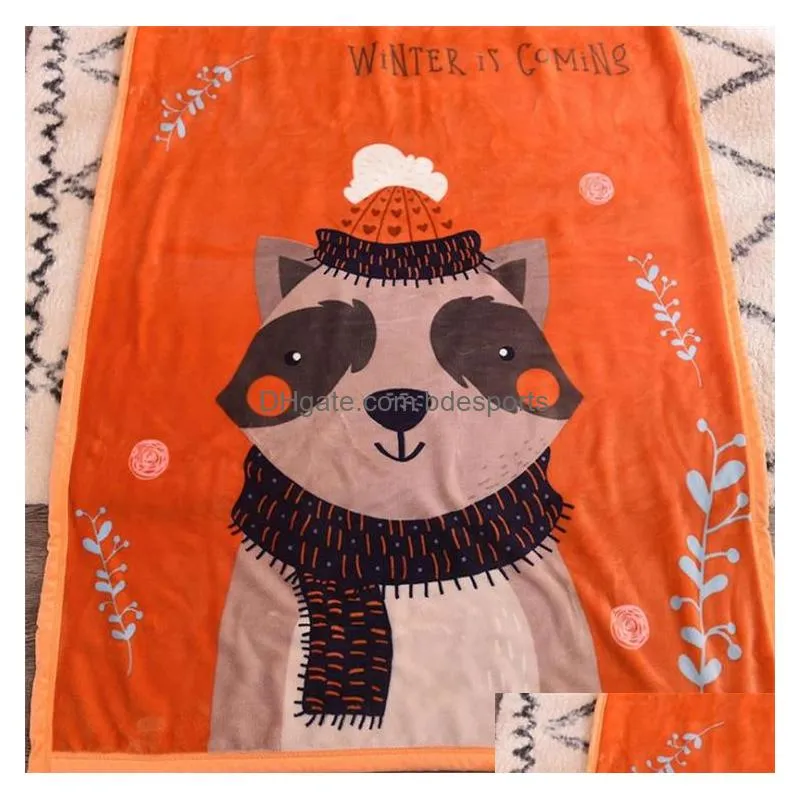 kids blankets flannel duck/bear/cat/dog warm cartoon blankets smooth flannels blanket baby beddings swaddling blanket1.0 x1.4m