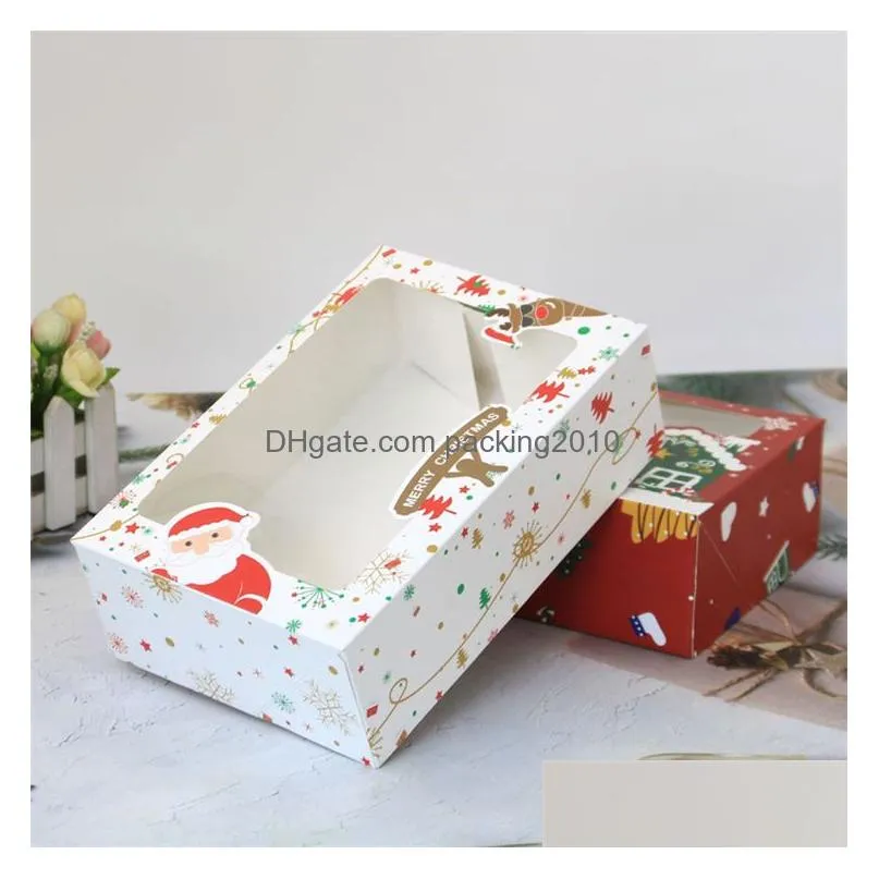 christmas gift box santa papercard kraft present party favour baking cake box muffin paper packingt2i52783