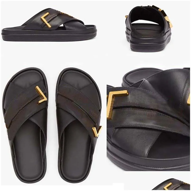designer sandals womens sandals f black white letters smooth leather resin pure ochre bone foam ladies slippers running