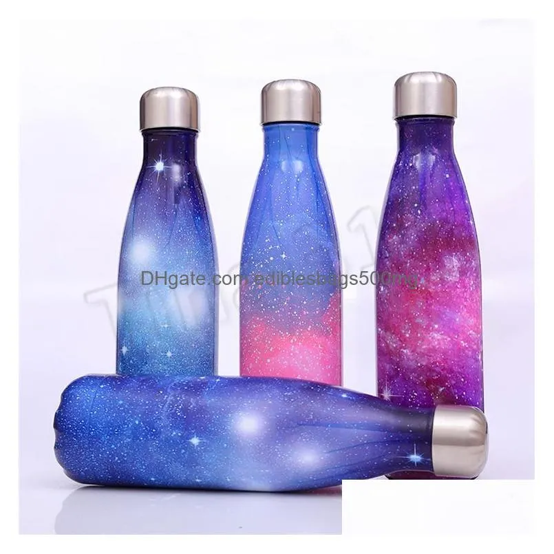 17oz /500ml cola shaped water bottle double wall print stainless steel tumbler vacuum insulated travel sport cup thermos coke mug 5166