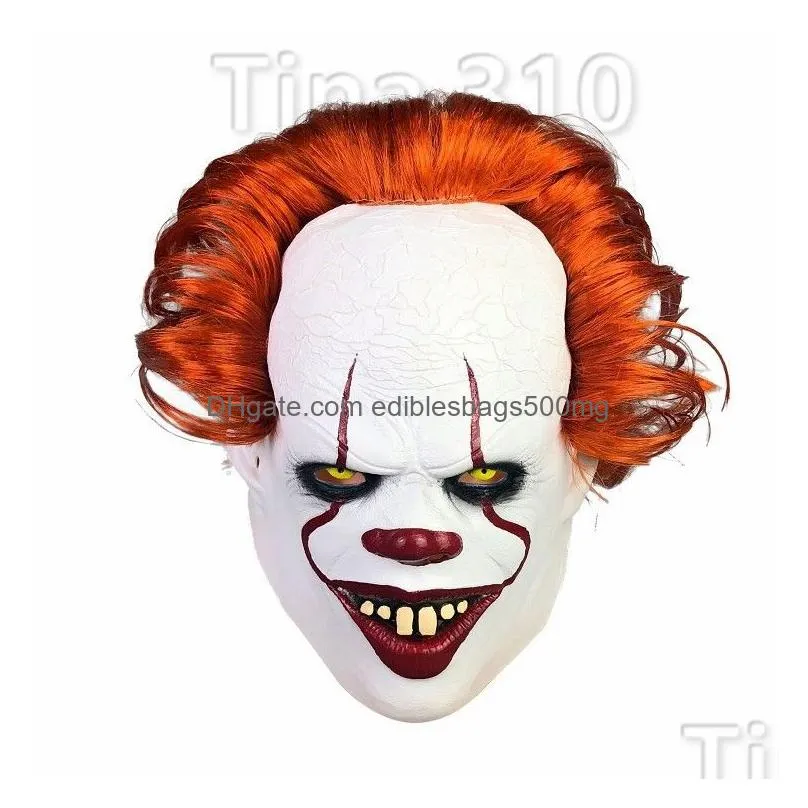 halloween mask silicone movie stephen kings joker mask pennywise full face masks horror mask clown cosplay party maskst2i51512
