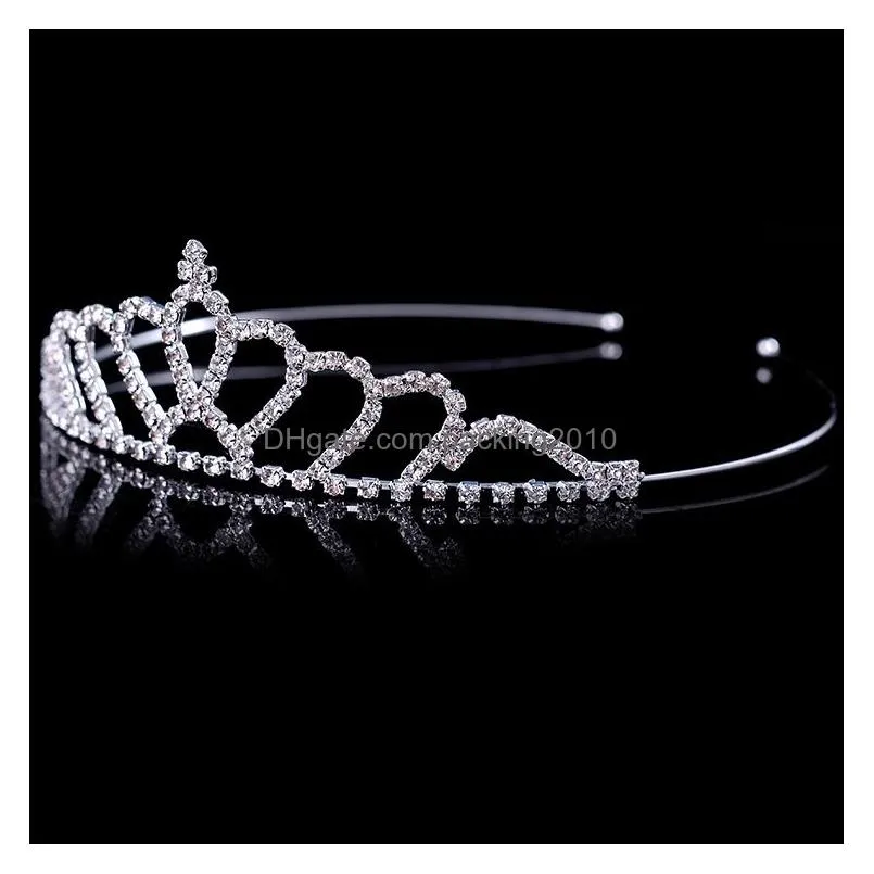 party favor shiny crystal bridal tiara party pageant silver plated crown headband wedding tiaras accessories t2i52518