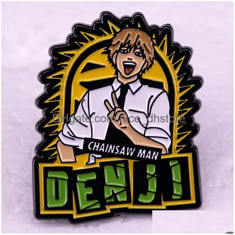 chainsaw man character brooch cute anime movies games hard enamel pins collect cartoon brooch backpack hat bag collar lapel badges