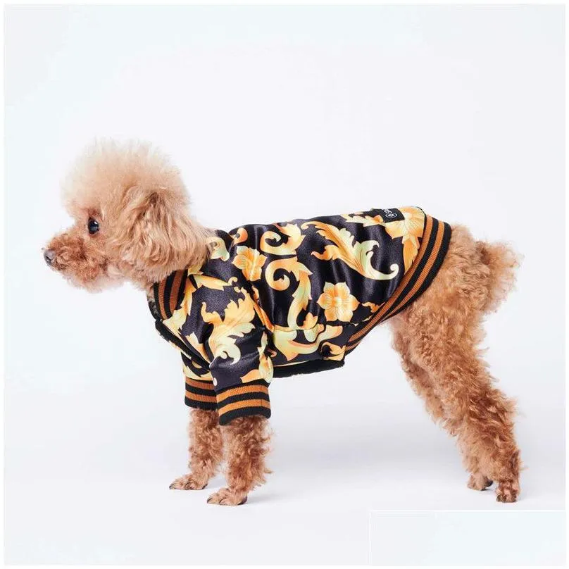 classic flora printed pet coats dog apparel ins fashion thicken pattern pets jackets festival personality trendy teddy bulldog jacket