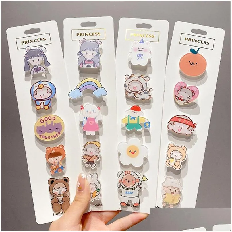 cute japanese acrylic brooch trendy pin badge accessories cartoon angel girl magician long ear dog anti-glare kids girl brooch