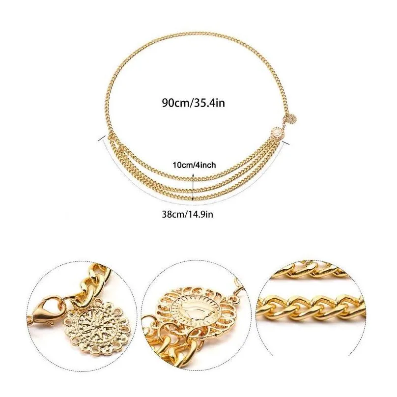 belts womens chain belt hip high waist luxury designer brand gold silver narrow metal tassel