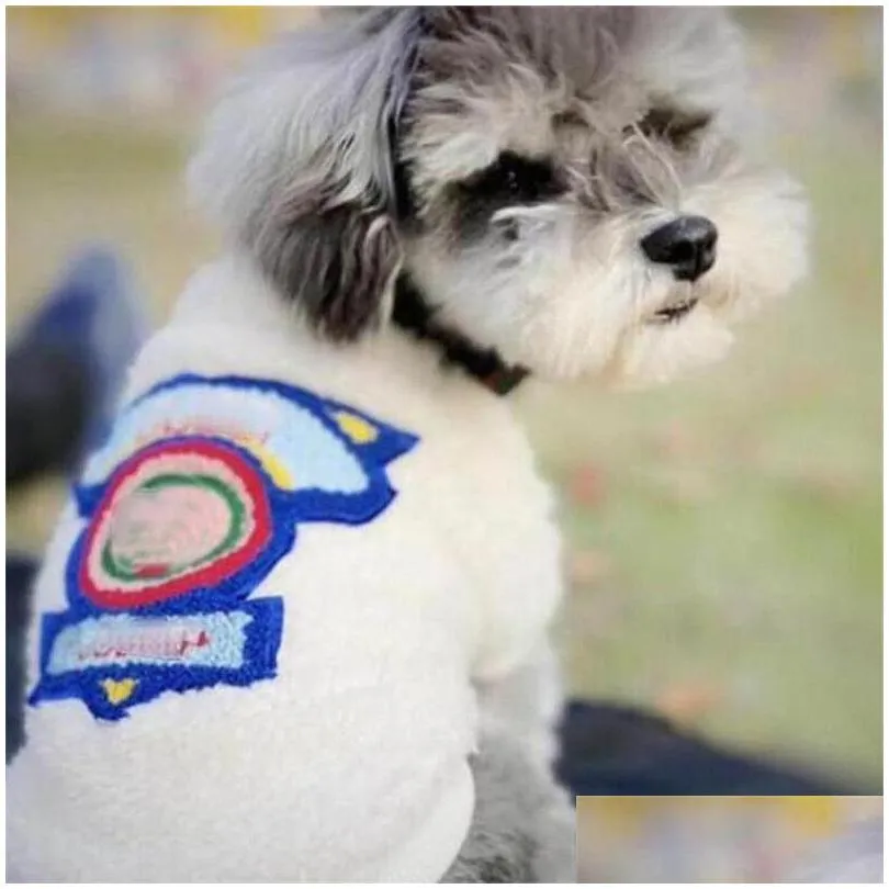 colorful letter embroidery pets jackets fashion soft touch pet zipper coats winter thicken schnauzer outerwears apparel