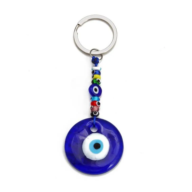 turkish blue evil eye key ring charms pendants crafting glass keychain with keyring hanging ornament jewelry accessories amulet for good