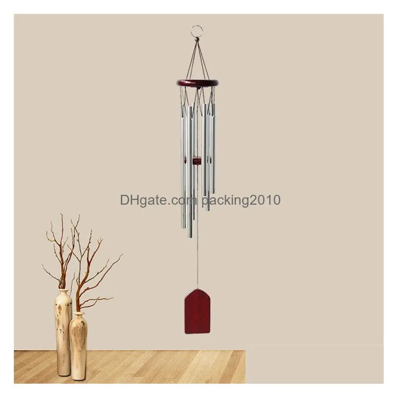 home pine metal small 6-tube pendants wind chime nordic pastoral aluminum tube balcony decoration door decoration gift rising winds chimes outdoor hanging