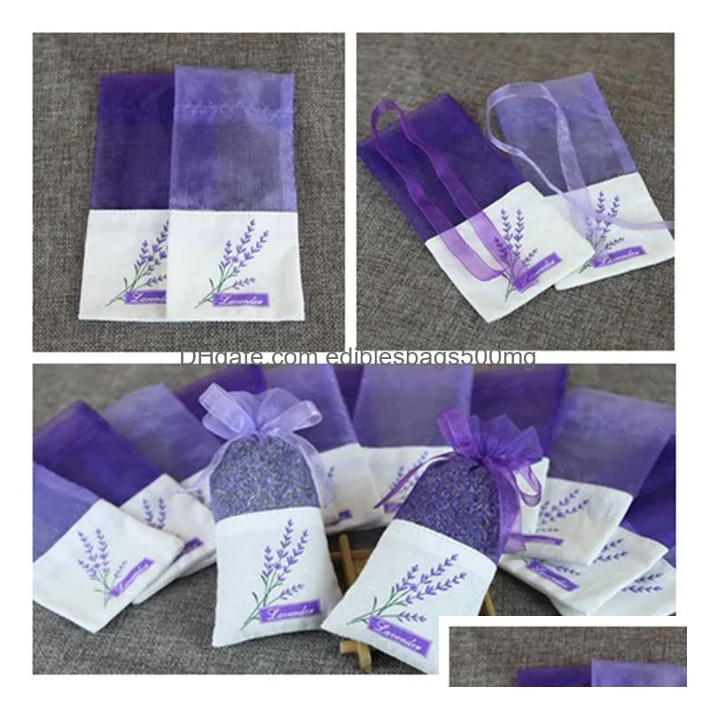 purple mesh bag organza lavender sachet bag diy dried flower package bag wedding party gift wrap vanilla bagt2i5436