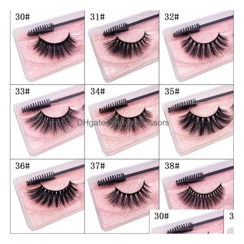 3d mink eyelashes 40 style natural extension long mink lash hand made false eyelashes full stripe lashes with brush and tweeze fast