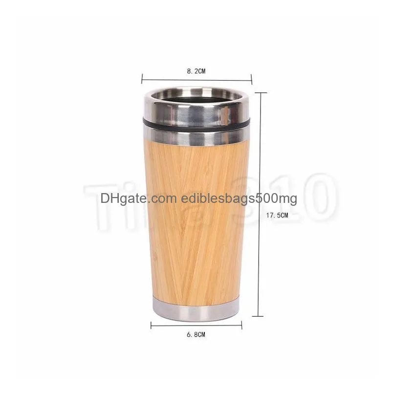  bamboo vacuum cup tumblers 304 stainless steel inner water bottle car travel mugs cups reuseable for coffee cup kitchenwaret2i5564