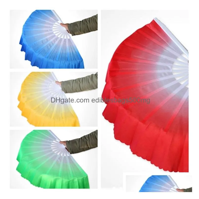 20pcs party supplies arrival chinese dance fan silk weil 5 colors available for white fan bone wedding party favor t2i5658