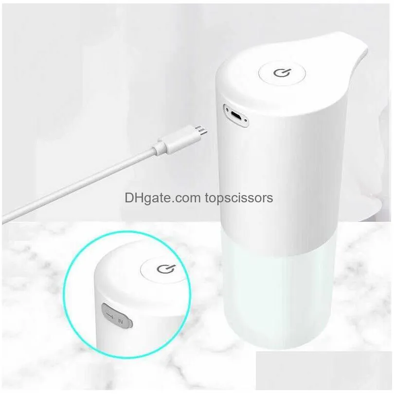 350ml automatic touchelss dispenser usd charging infrared induction soap foam dispenser kitchen hand sanitizer bathroom accessories drop