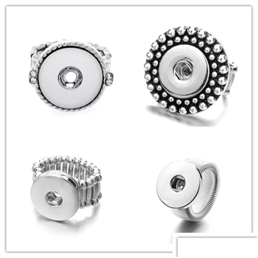 20pcs/lot fashion snap jewelry ring flexible adjustable 18mm snap button metal silvery ring party charm snap button jewelry