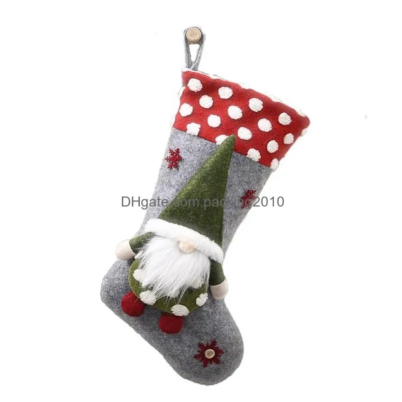 2020 christmas decoration supplies 20-inch lamb down three-dimensional elf faceless doll christmas socks in 3 styles t3i51098