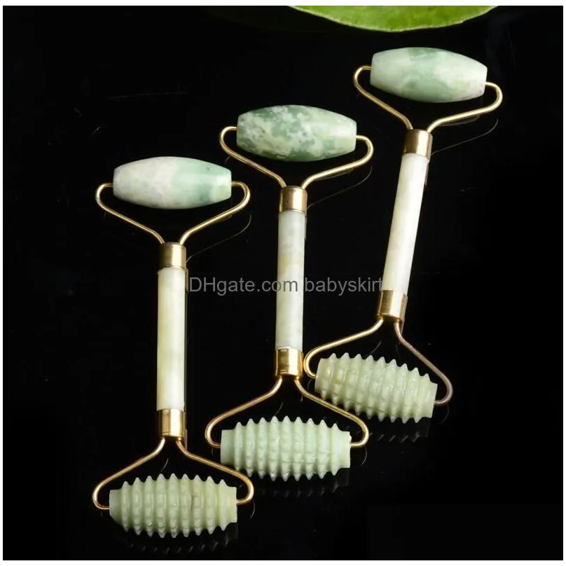 10pcs beauty jade roller massager slimming tool facial relaxation neck massage double smooth spiky rollers