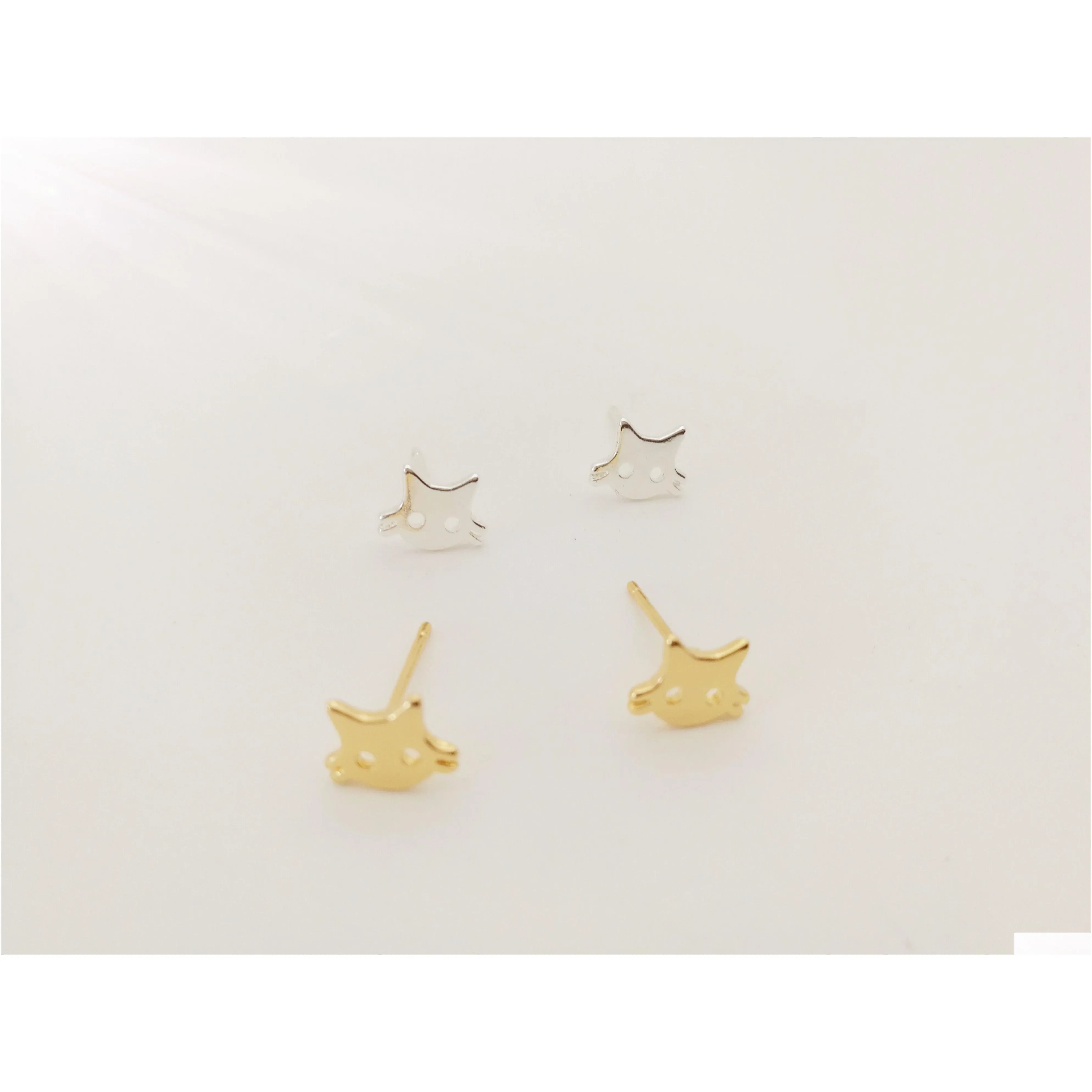 10pair- s048 cute pet cat head face earring lovely pitiful 3d pussy cat stud earring simple animal kitty stud earrings for women