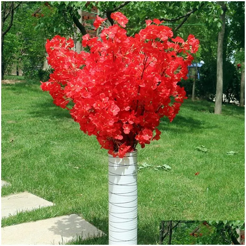 160 heads silk cherry blossom silk artificial flower bouquet artificial cherry blossom tree for home decor for diy wedding decor z1120