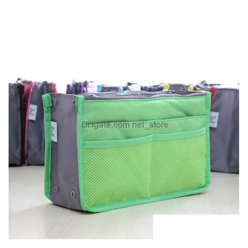  sale 100pcs make up organizer bag women men casual travel bag multi functional cosmetic bag storage bag in bag handbag 12 colors