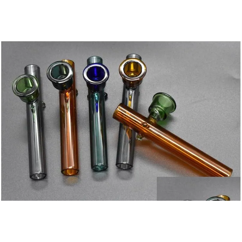 wholesale labs tobacco hand pipes mini smoking steamrollers pipes glass smoking hand pipe small horn shape tobacco pipes