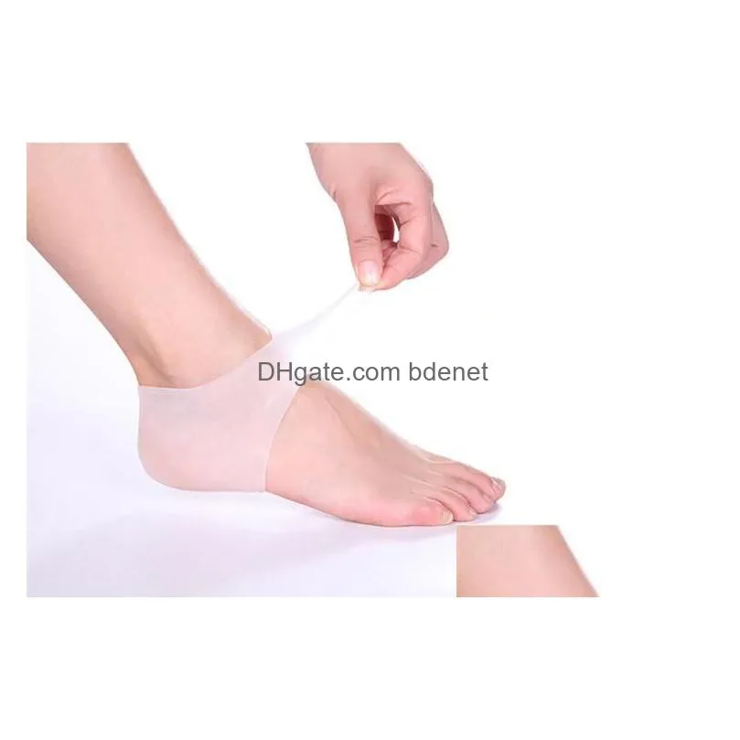 100% silicone foot care tool moisturizing gel heel socks cracked skin care protector pedicure health monitors massager