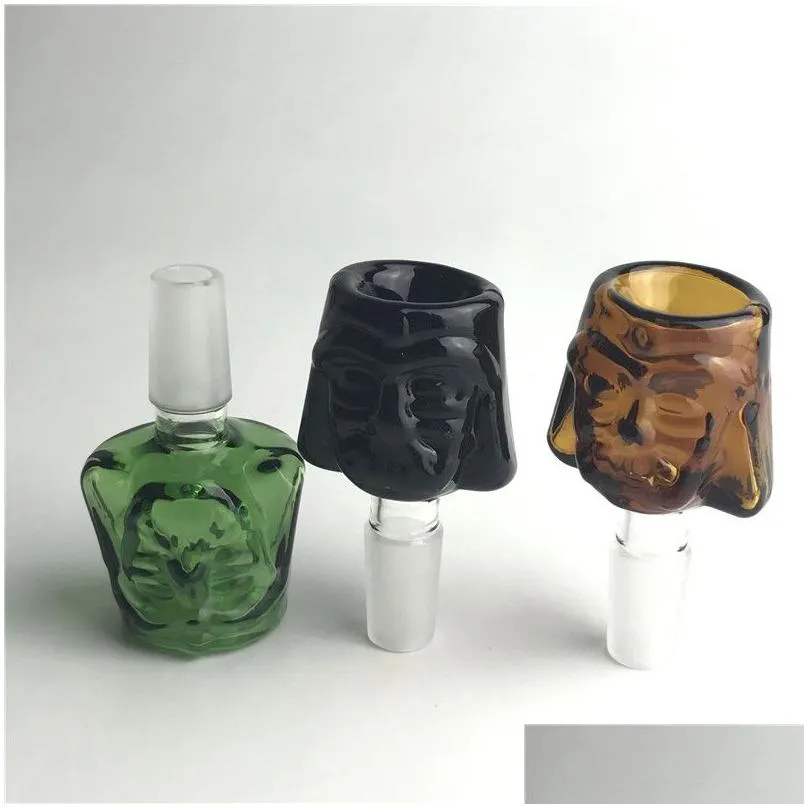 colorful 14mm glass bowls with green black brown colored bowl for bongs thick pyrex glass water pipes for glass bongs oil rigs