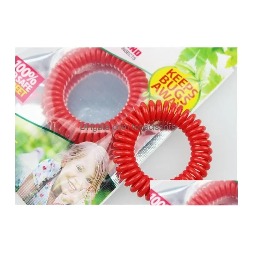 50pcs lot new mosquito repellent bracelet stretchable elastic coil spiral hand wrist band telephone ring chain antimosquito bracelet