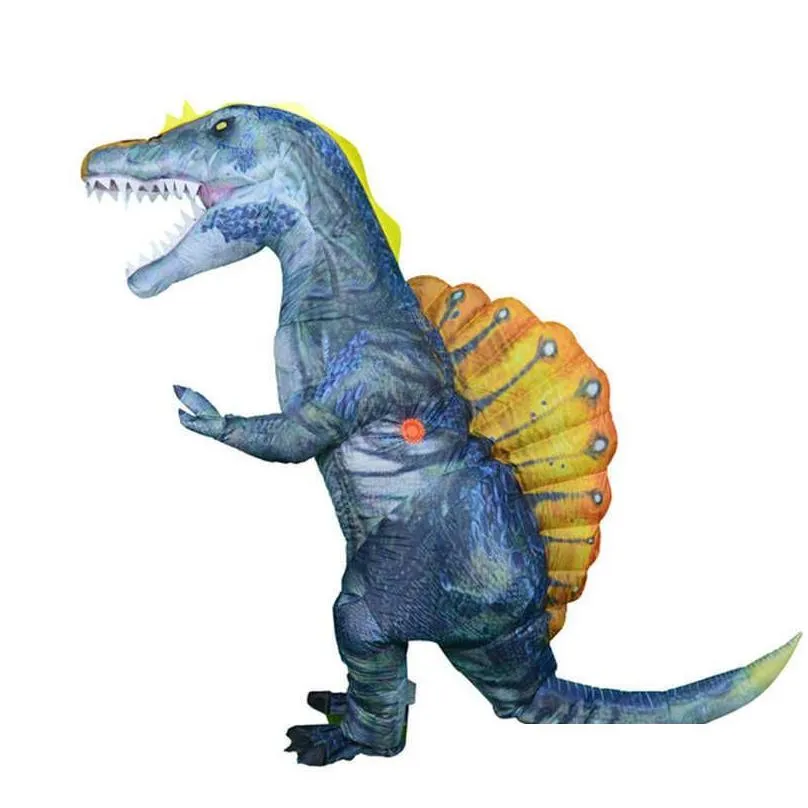 2020 est triceratops cosplay t rex dino spinosaurus inflatable costume for adult kid fancy dress up halloween party anime suit y0827