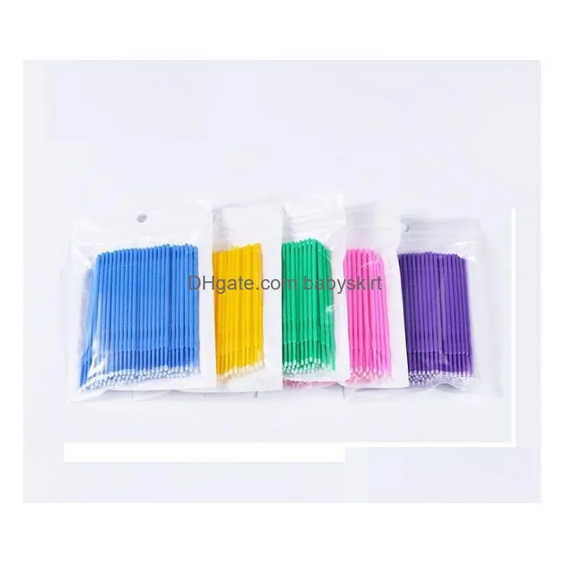 hot 100pcs/lot durable micro disposable eyelash extension private label individual applicators mascara brush for women beauty tools