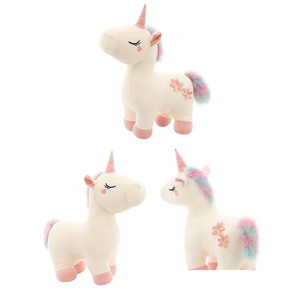 wholesale 30cm plush toys cute little unicorn horse toy stuffed animals soft kids cartoon doll christmas birthday gifts