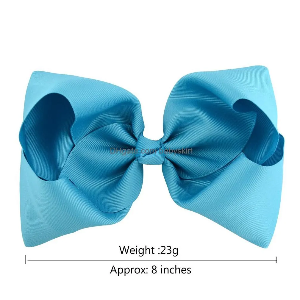 8 inches baby grosgrain ribbon bow barrettes hair pins clips girls large bowknot barrette kids boutique bows children hair accessories