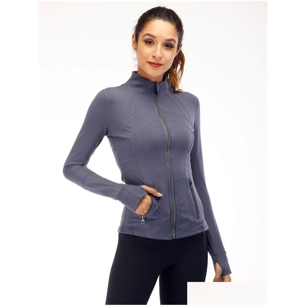 designer women sportswear zipper sport define jacket outwear yoga gym professional snow running clothing slim fit black tight jackets