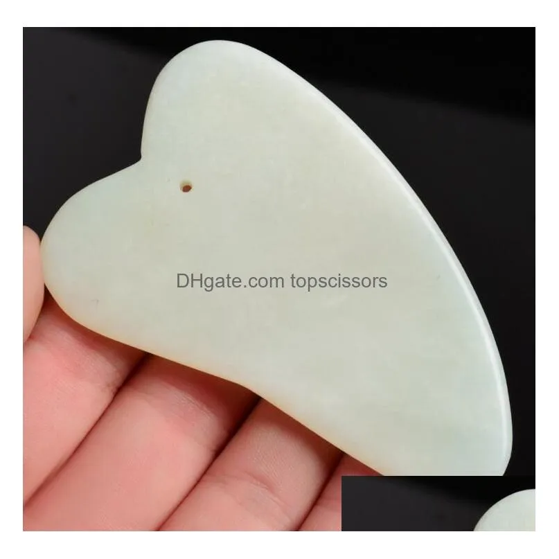 new sale 10pcs natural jade gua sha skin facial care treatment massage jade scraping tool spa salon supplier beauty health tools