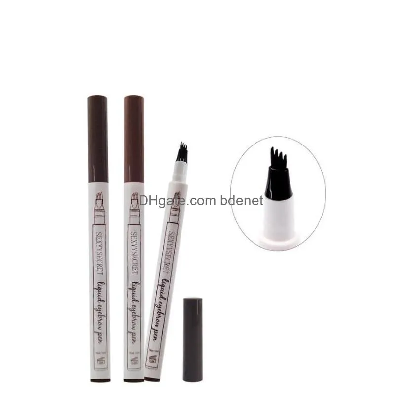 fedex dhs new makeup liquid eyebrow pen eyebrow enhancer four head eyebrow enhancer waterproof 4 colors