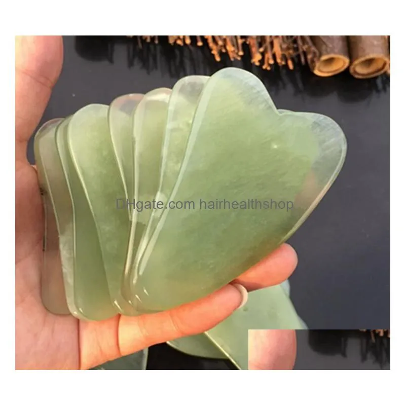 wholesale 300pcs natural jade gua sha skin facial care treatment massage jade scraping tool spa salon supplier beauty health tools